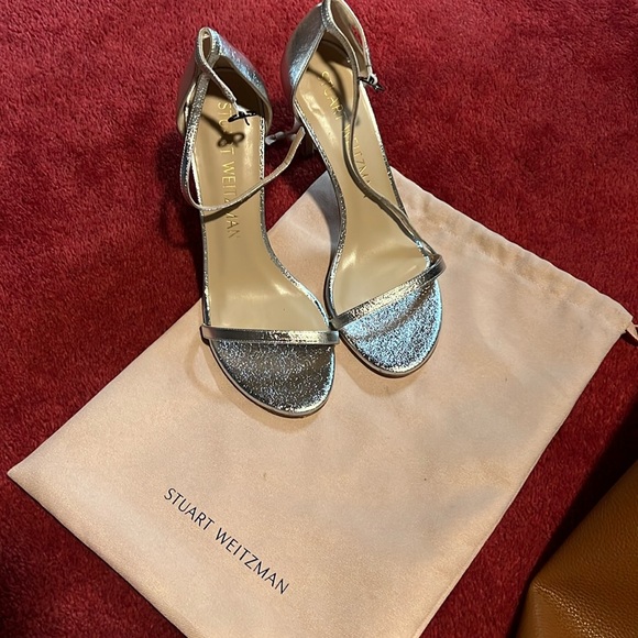 Stunning Stuart Weitzman Silver Heels for Sale, size 9, 4inch heel - Picture 2 of 8